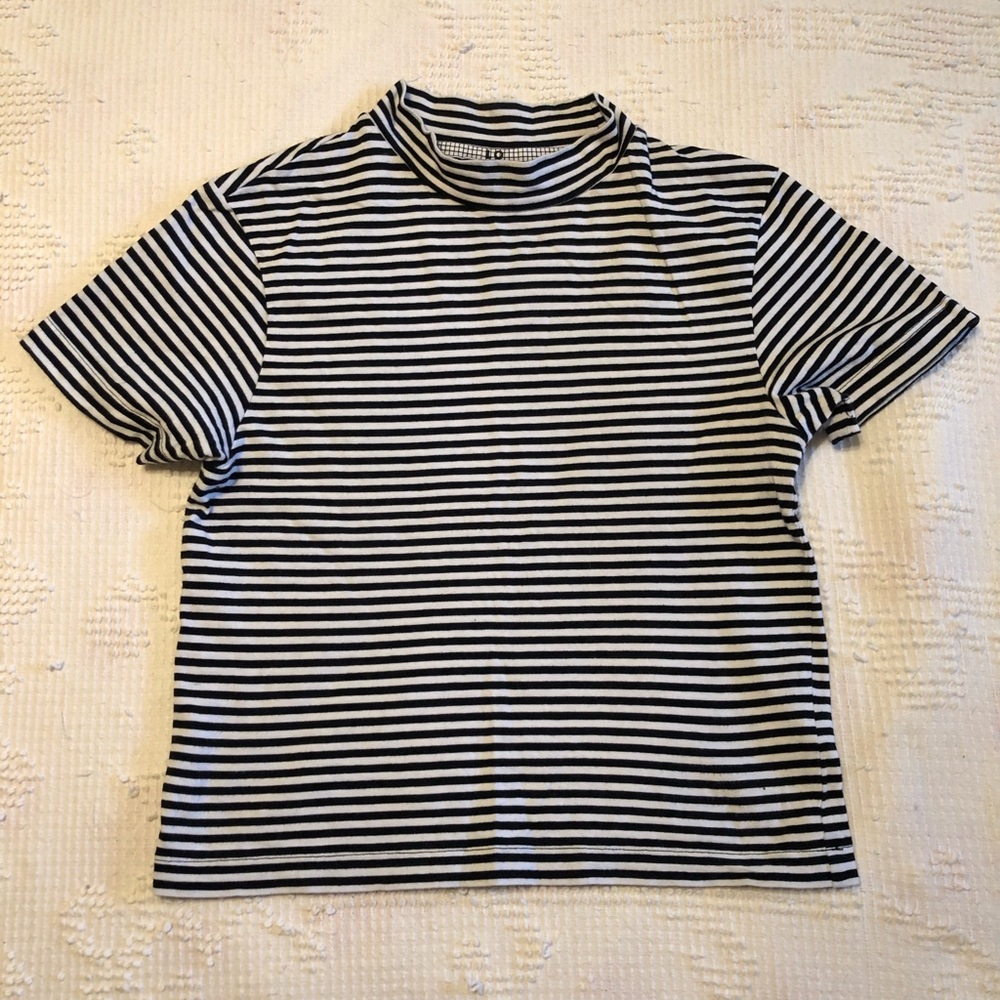 Lazy Oaf Striped Mock Neck